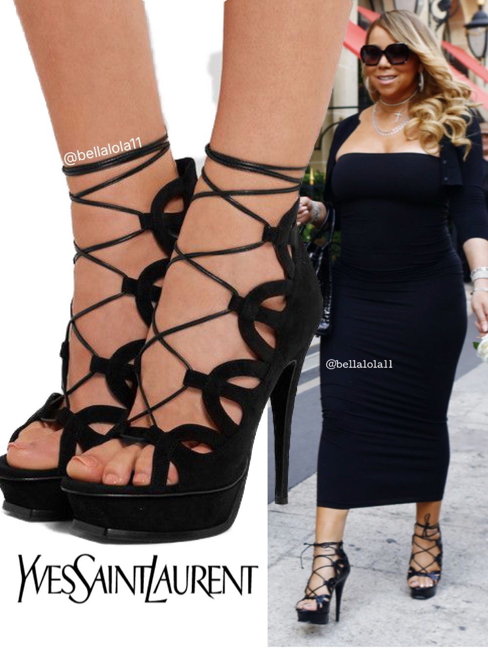 AUTHENTIC YSL LACE UP TRIBUTE HEELS